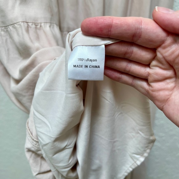 Zesica XL Dress Womens Ivory Tiered‎ Smocked Ruffle Sleeve Casual Midi - Picture 6 of 7